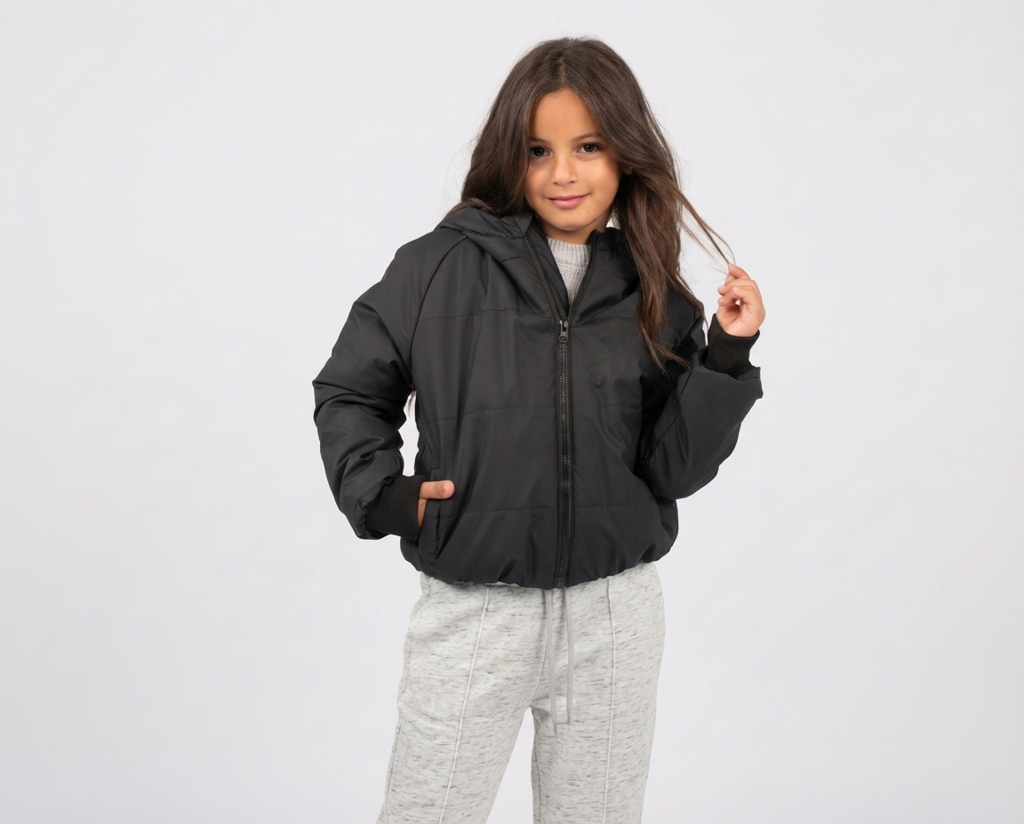 Girls Plain Melton Pant Wide Leg Fit