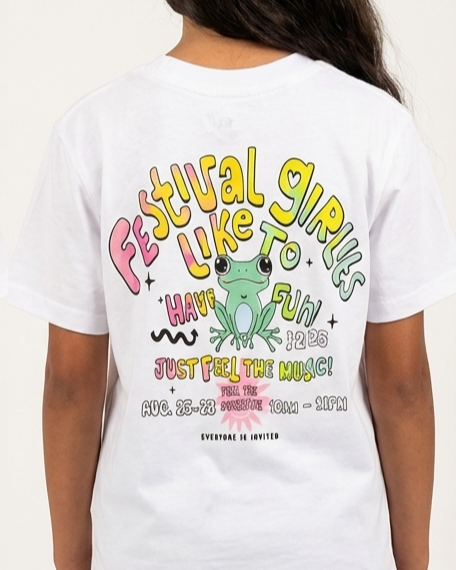 Girls Short Sleeves Printed T-Shirt