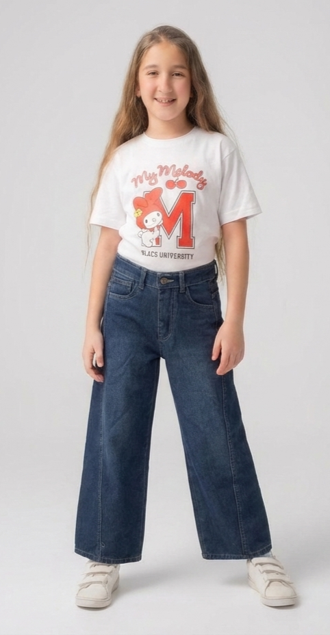 Girls Jeans Wide Leg Pant