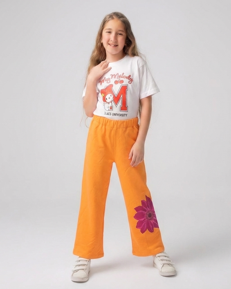 Girls Printed Samar Melton Pant