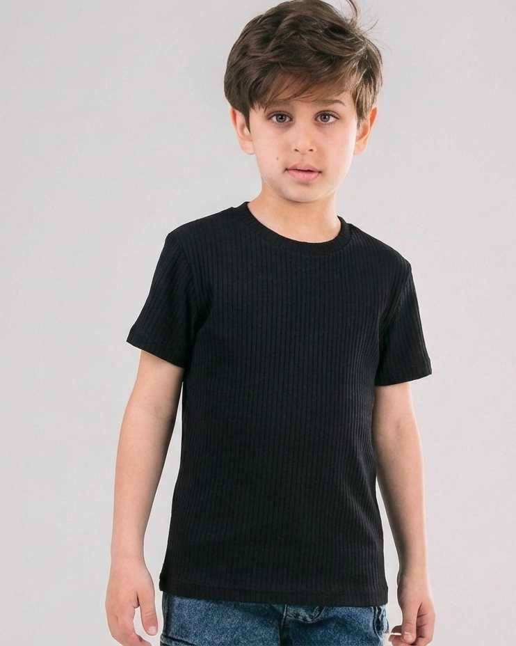Boys Jaqured Half Sleeves T-shirt
