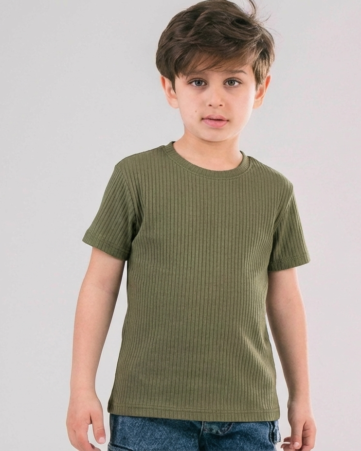 Boys Jaqured Half Sleeves T-shirt