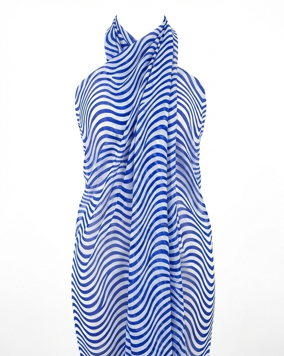 Women Chiffon Stripped Swimwear Cover Up Free Size