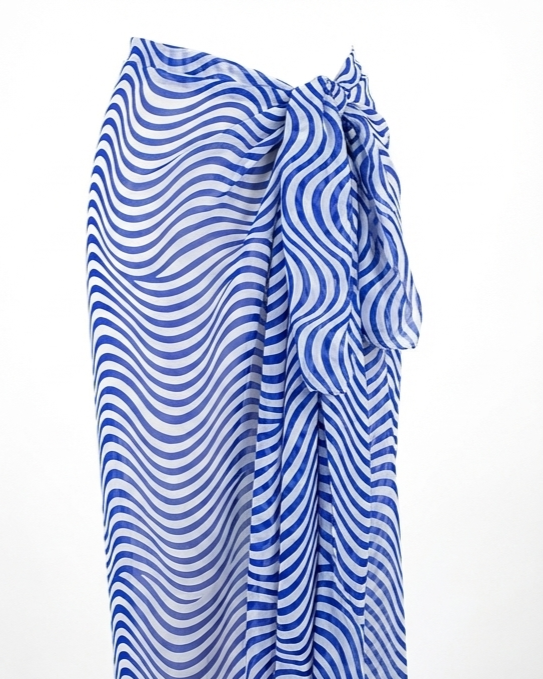 Women Chiffon Stripped Swimwear Cover Up Free Size