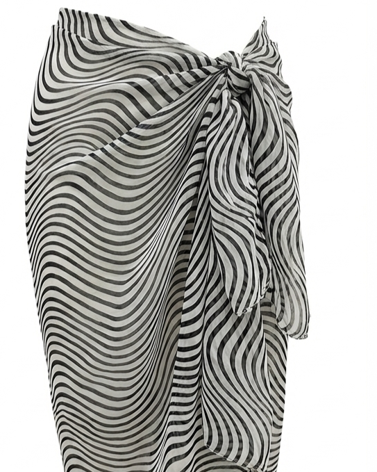 Women Chiffon Stripped Swimwear Cover Up Free Size