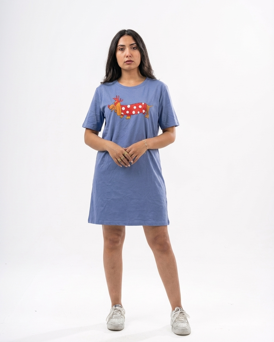 Women Printed Half Sleeves Nightgown