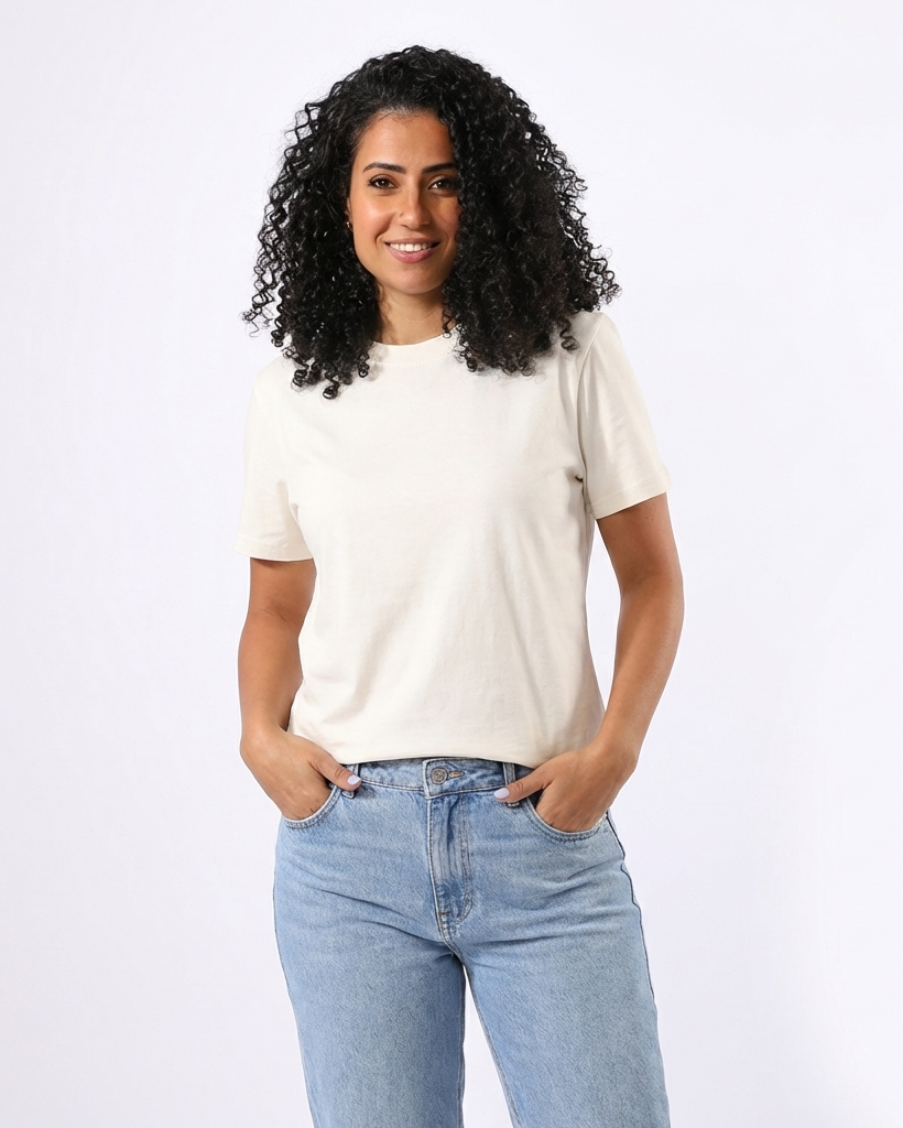 Women Plain Half Sleeves T-shirt