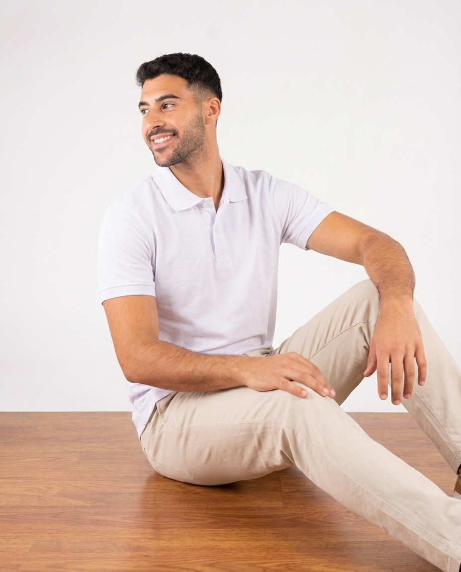 Men Plain Half Sleeves Polo T-shirt