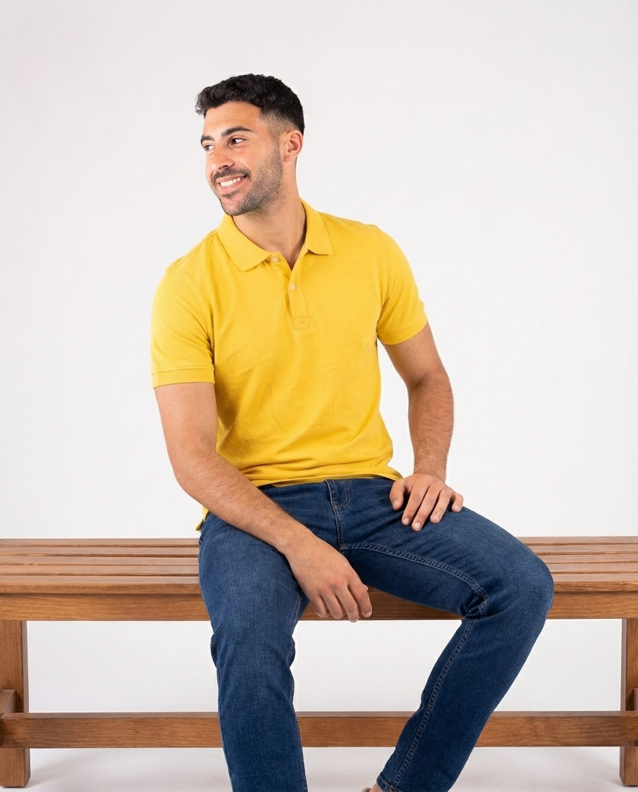 Men Plain Half Sleeves Polo T-shirt
