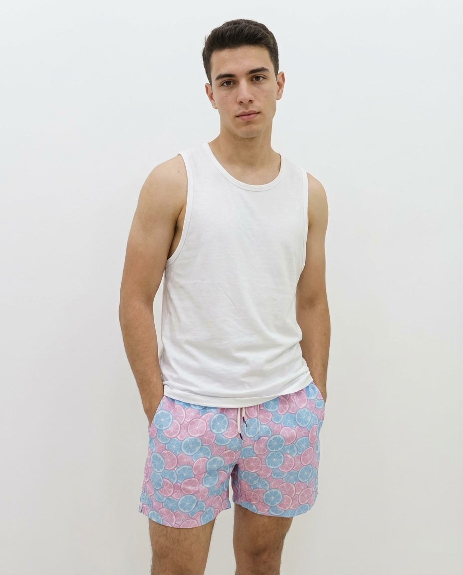 Men’s printed waterproof swim shorts