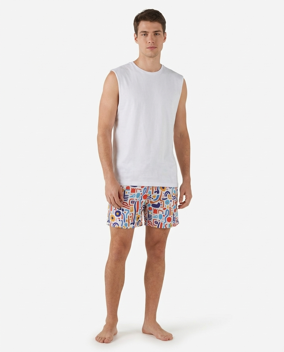 Men’s printed waterproof swim shorts