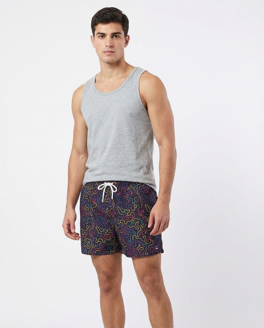 Men’s printed waterproof swim shorts
