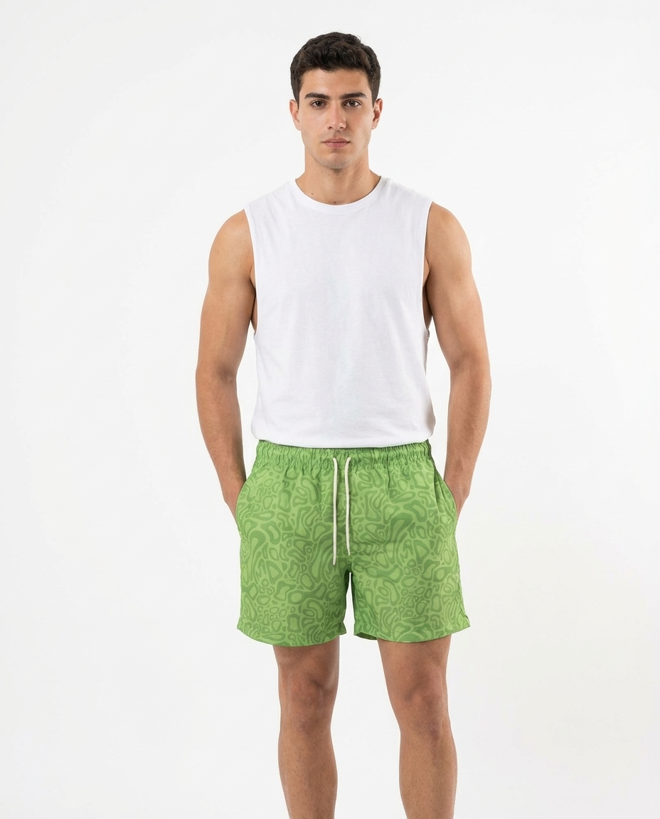 Men’s printed waterproof swim shorts