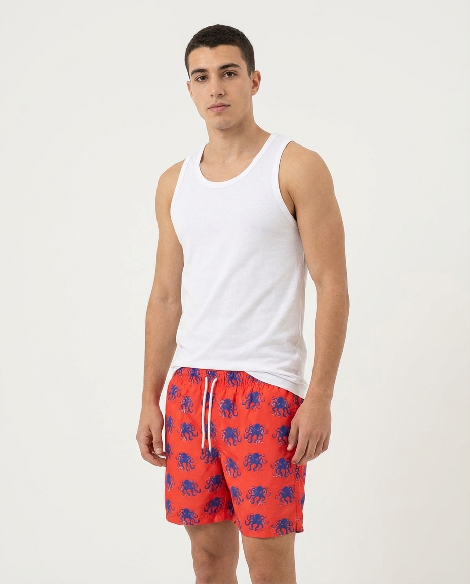 Men’s printed waterproof swim shorts