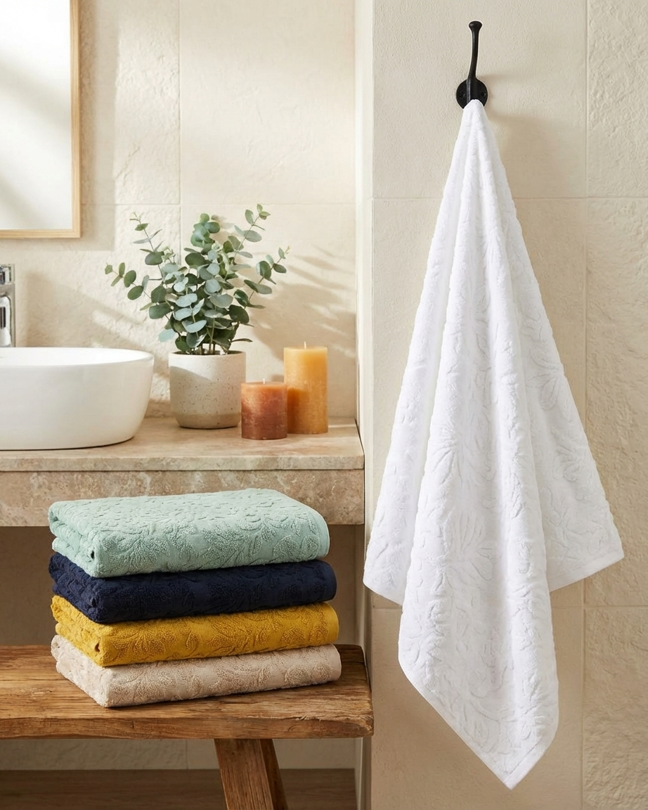 Jaqured Body Towel Size 70*140Cm