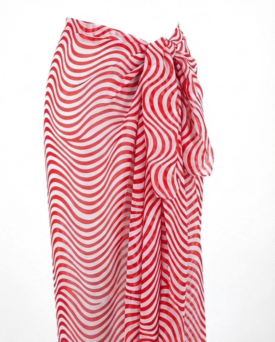 Women Chiffon Stripped Swimwear Cover Up Free Size