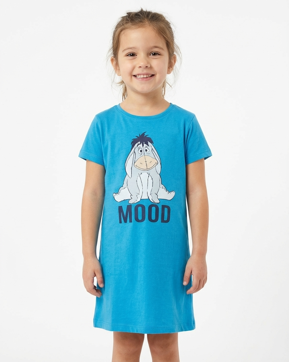 Girls Printed Mood Half Sleeves Nightgown