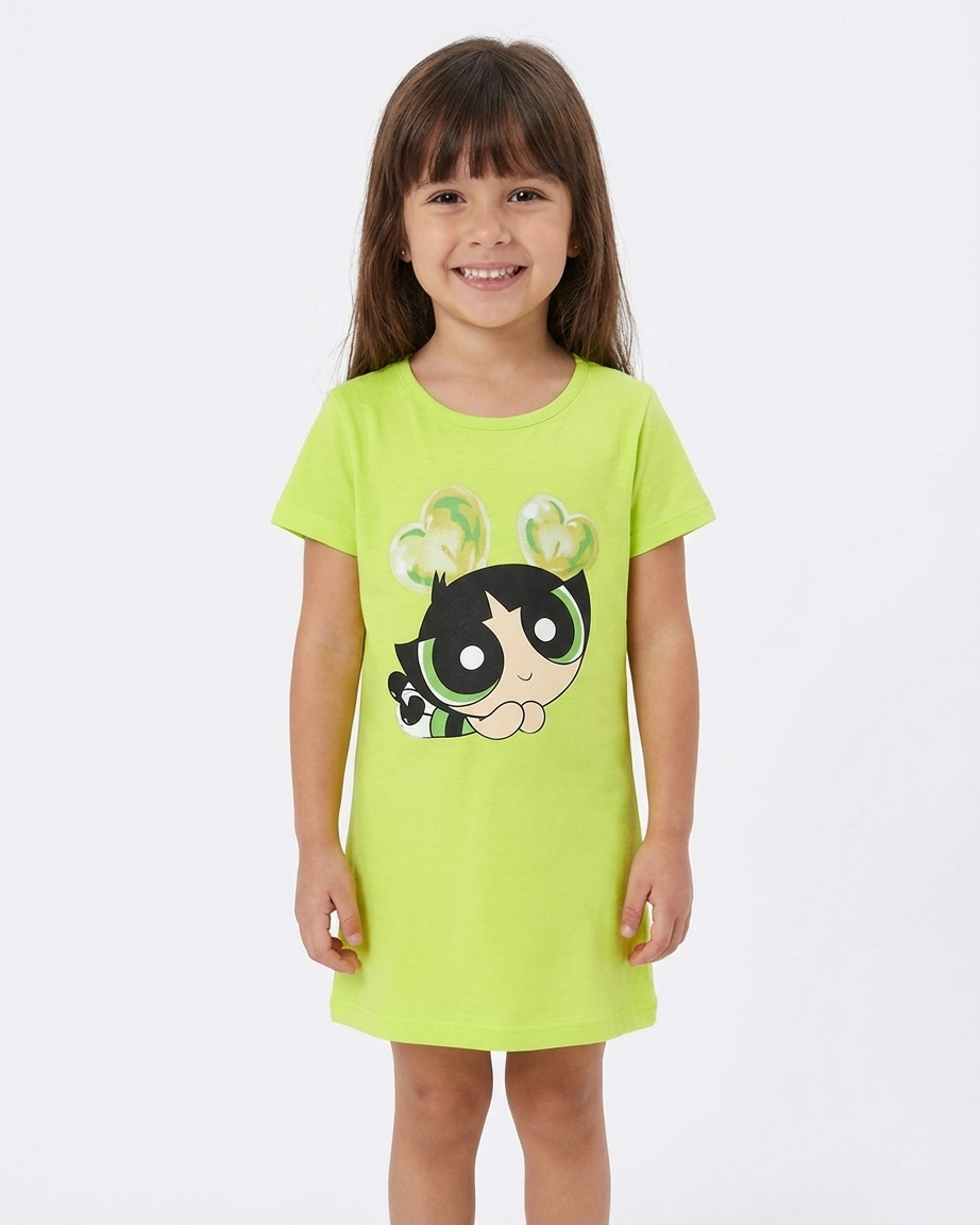 Girls Printed Half Sleeves Nightgown