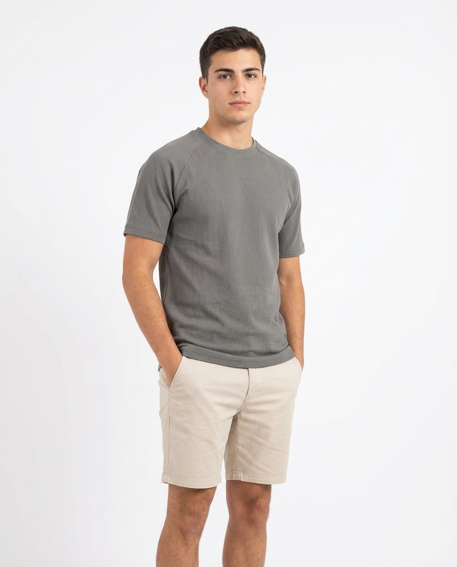 Men Jaqured Half Sleeves T-shirt