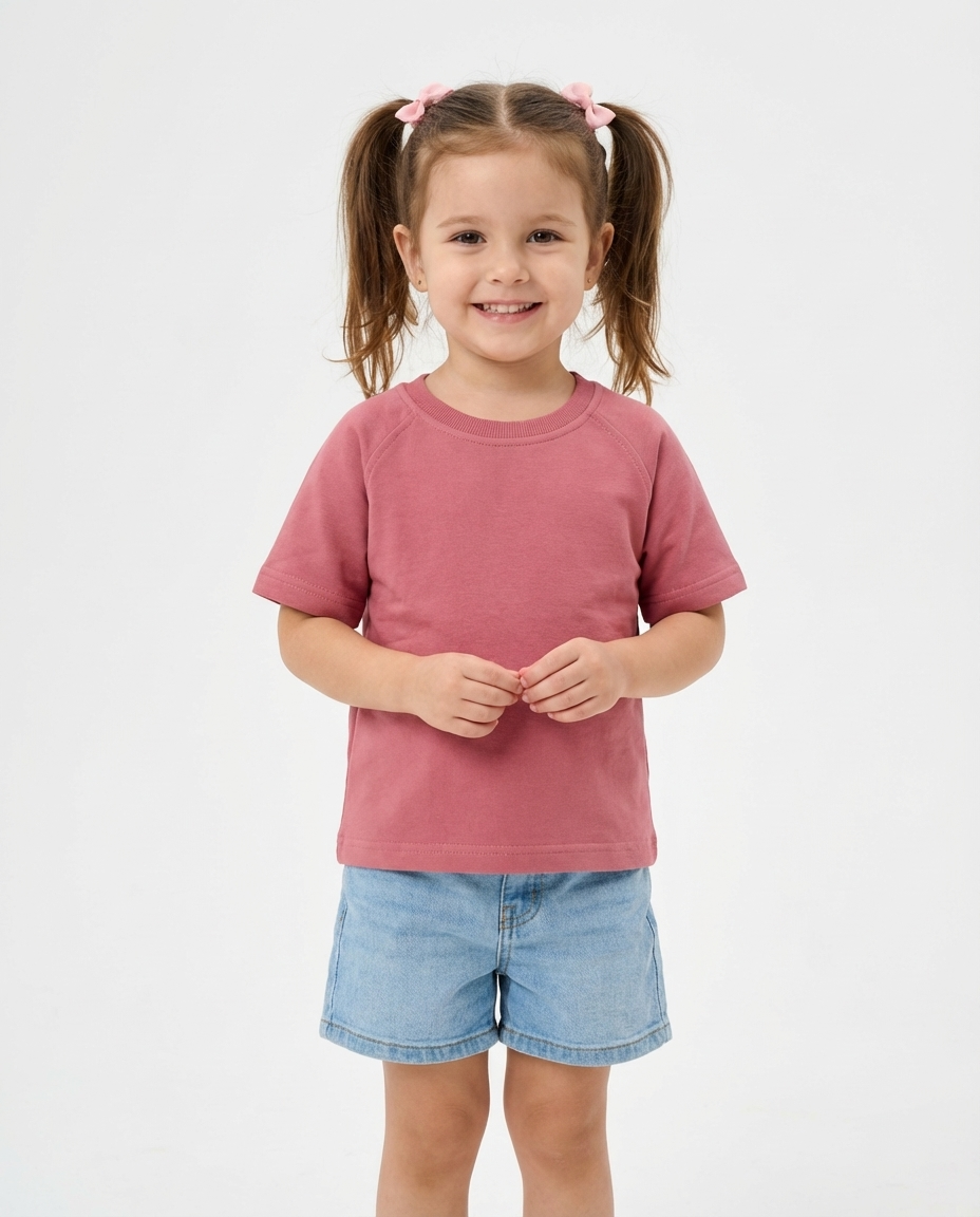Girls Plain Short Sleeves T-Shirt