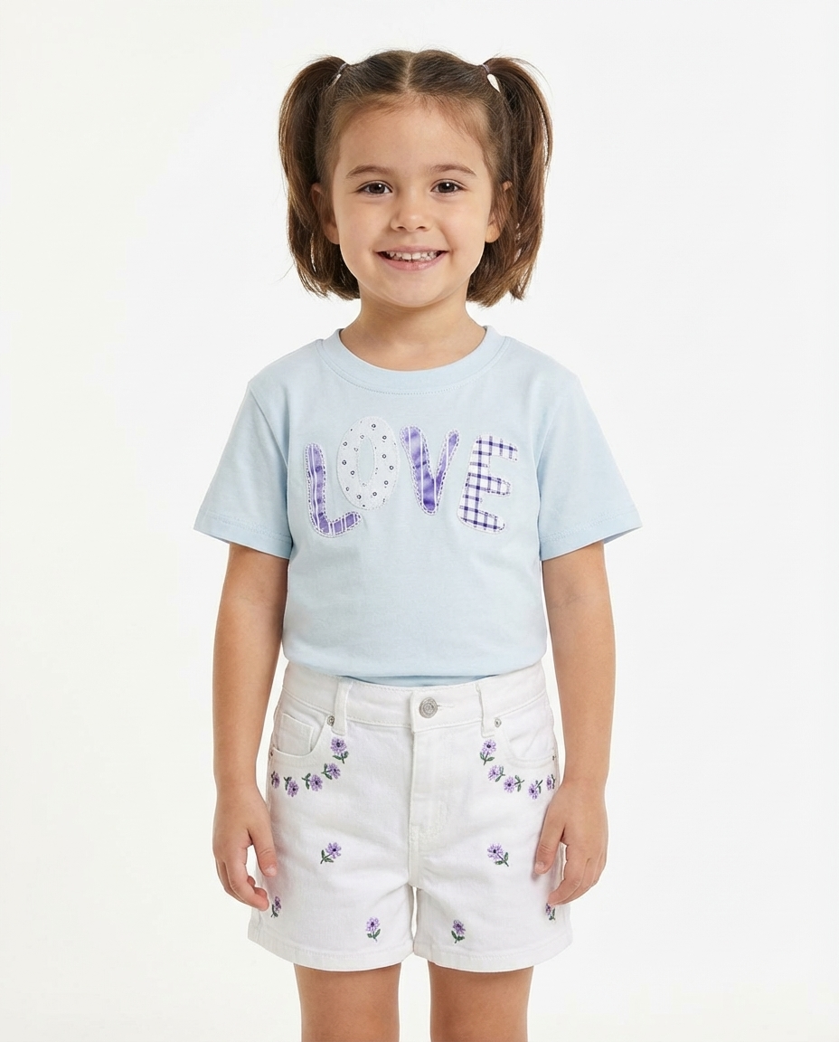 Girls Printed Half Sleeves T-shirt