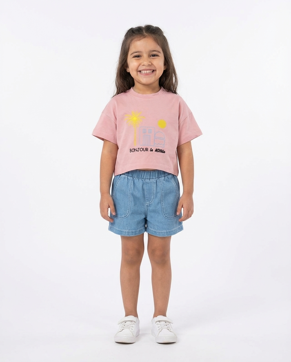 Girls Embroidered Japonese T-Shirt