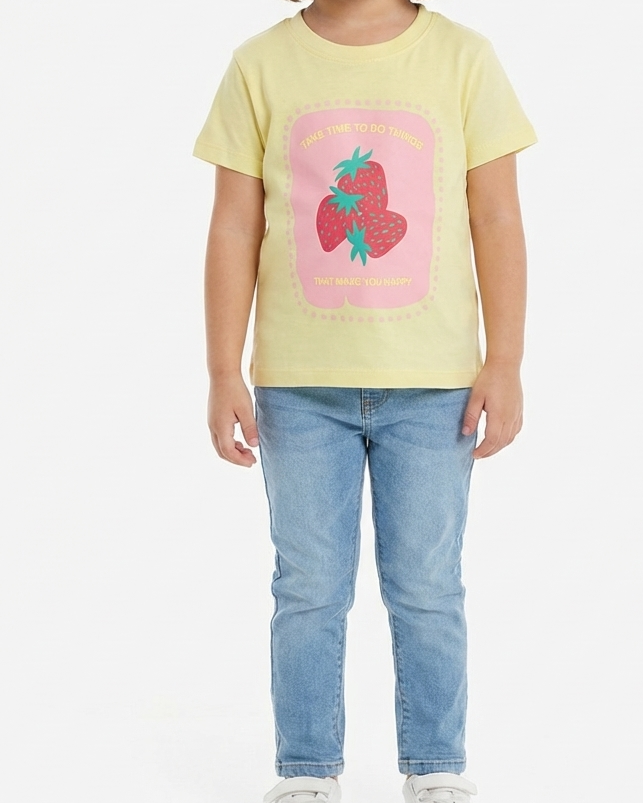 Girls Printed Half Sleeves T-shirt