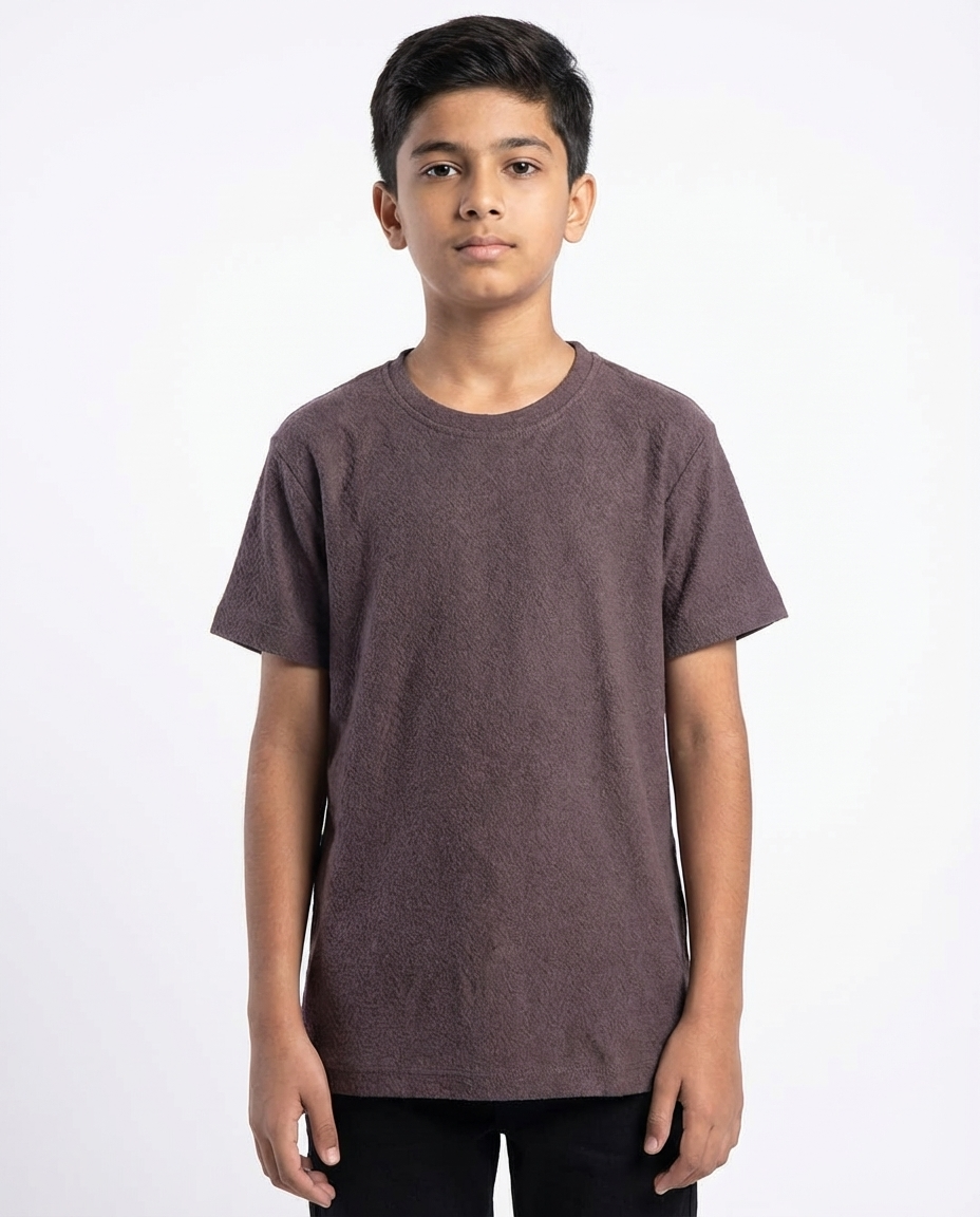 Boys Jaqured Half Sleeves T-shirt