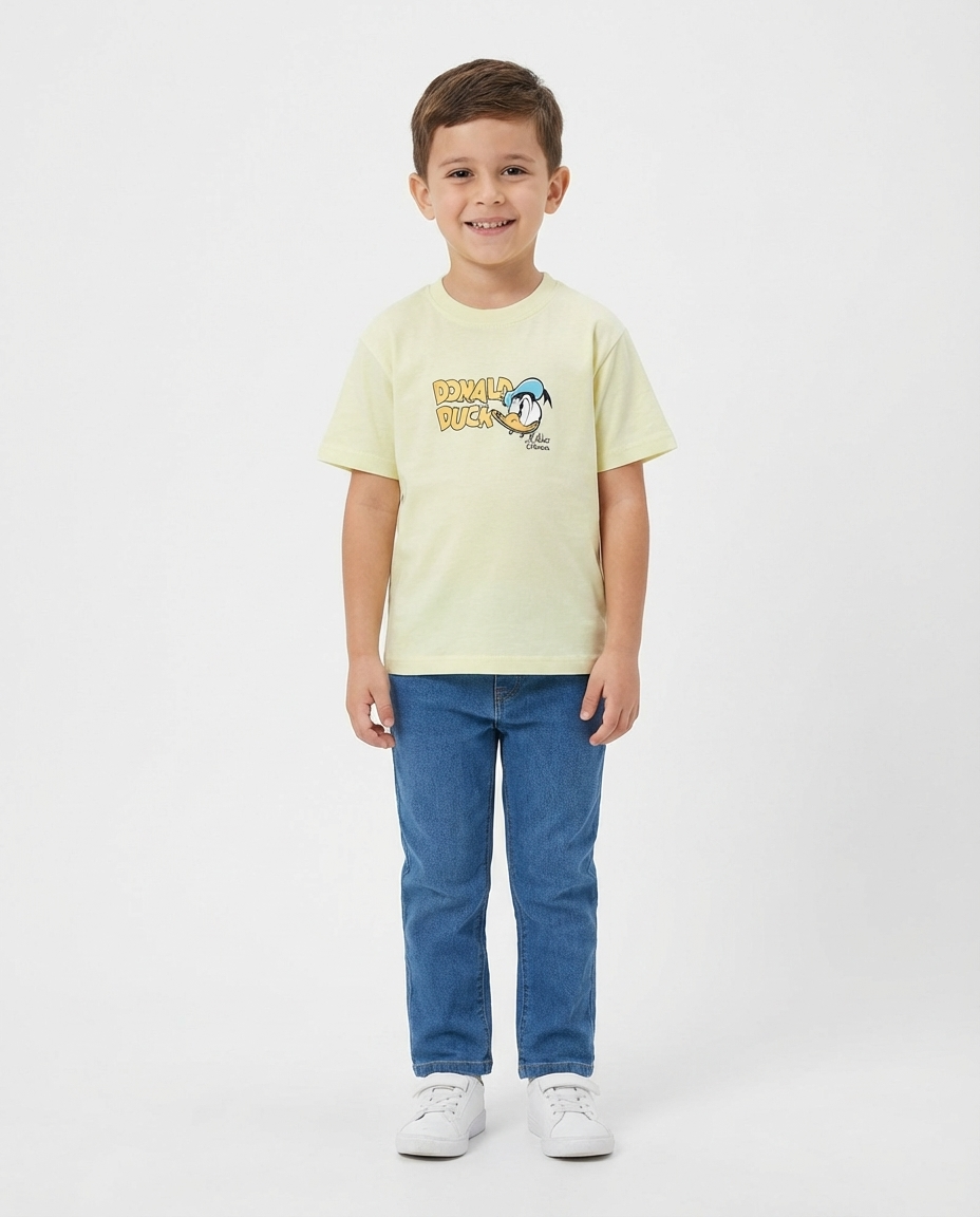 Boys Half Sleeves Printed Donald Duck T-Shirt