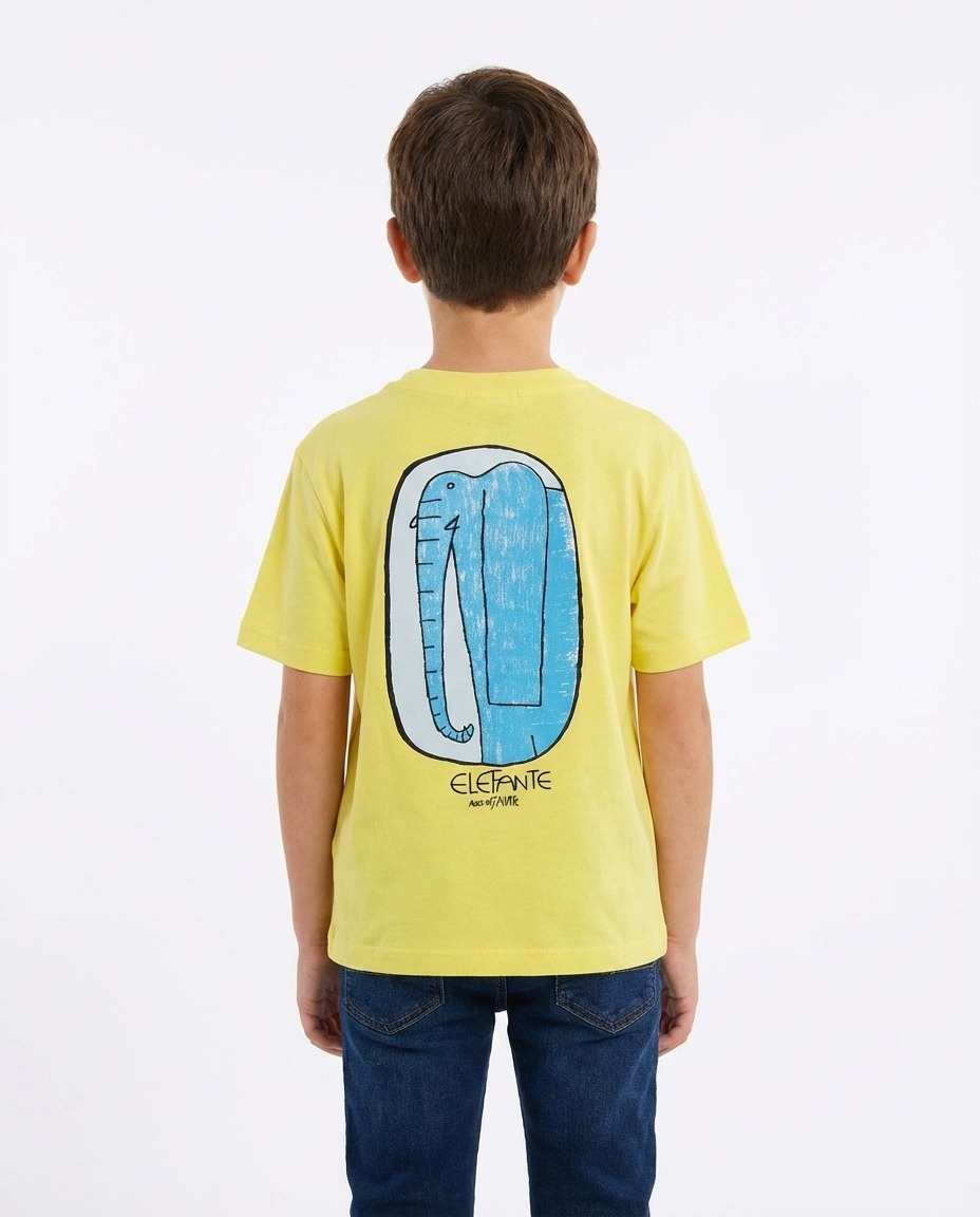 تي شيرت ولادي نص كم مطبوع