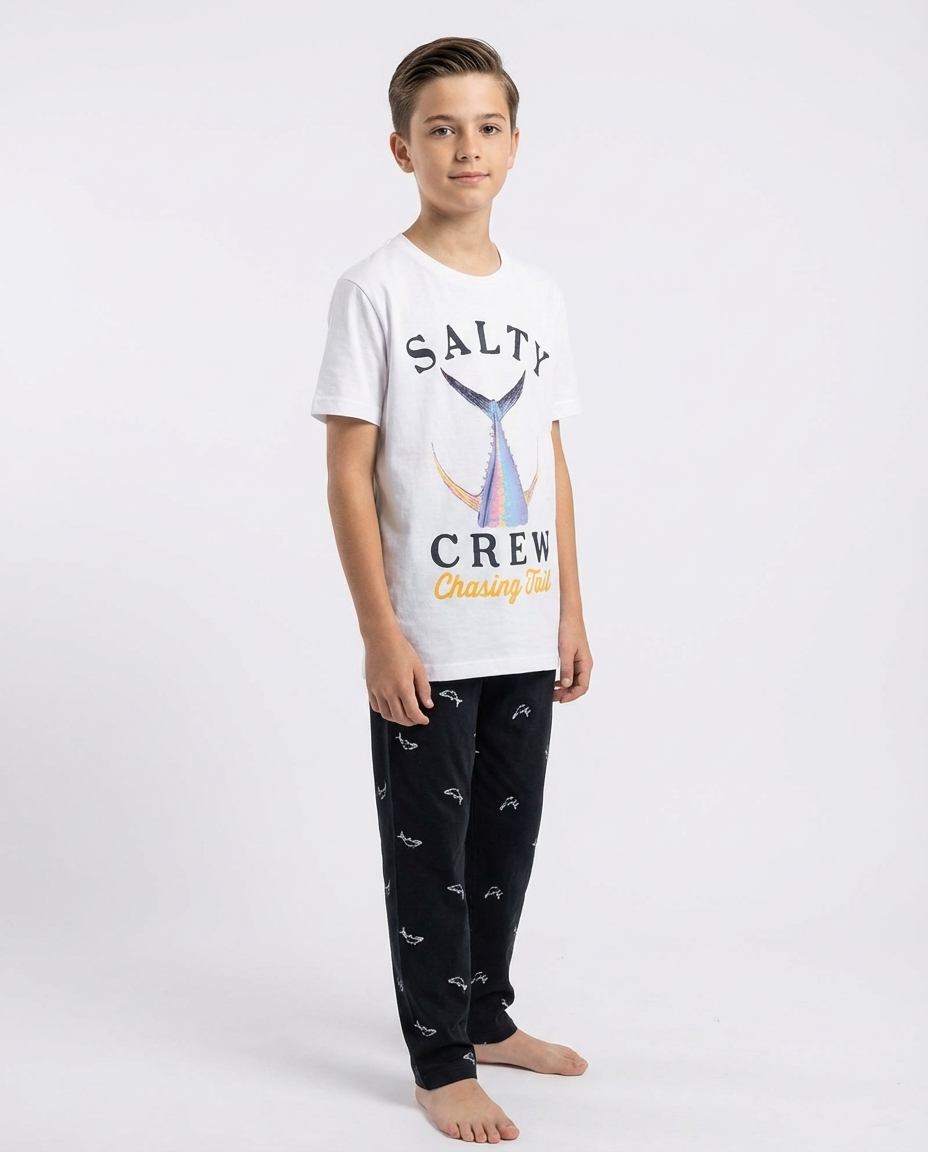 Boys Printed Short Sleeve Pajamas with Pants