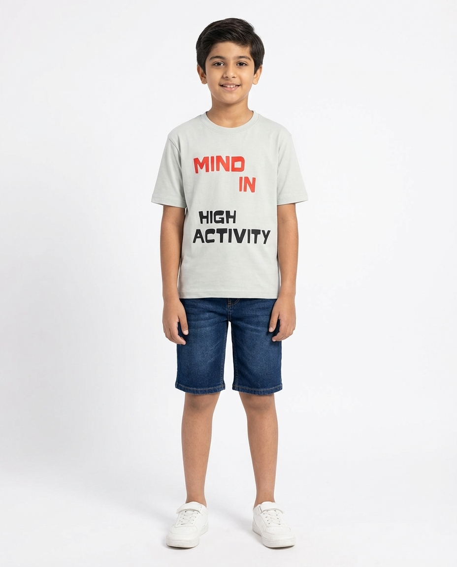 Boys Printed Maind In High T-Shirt