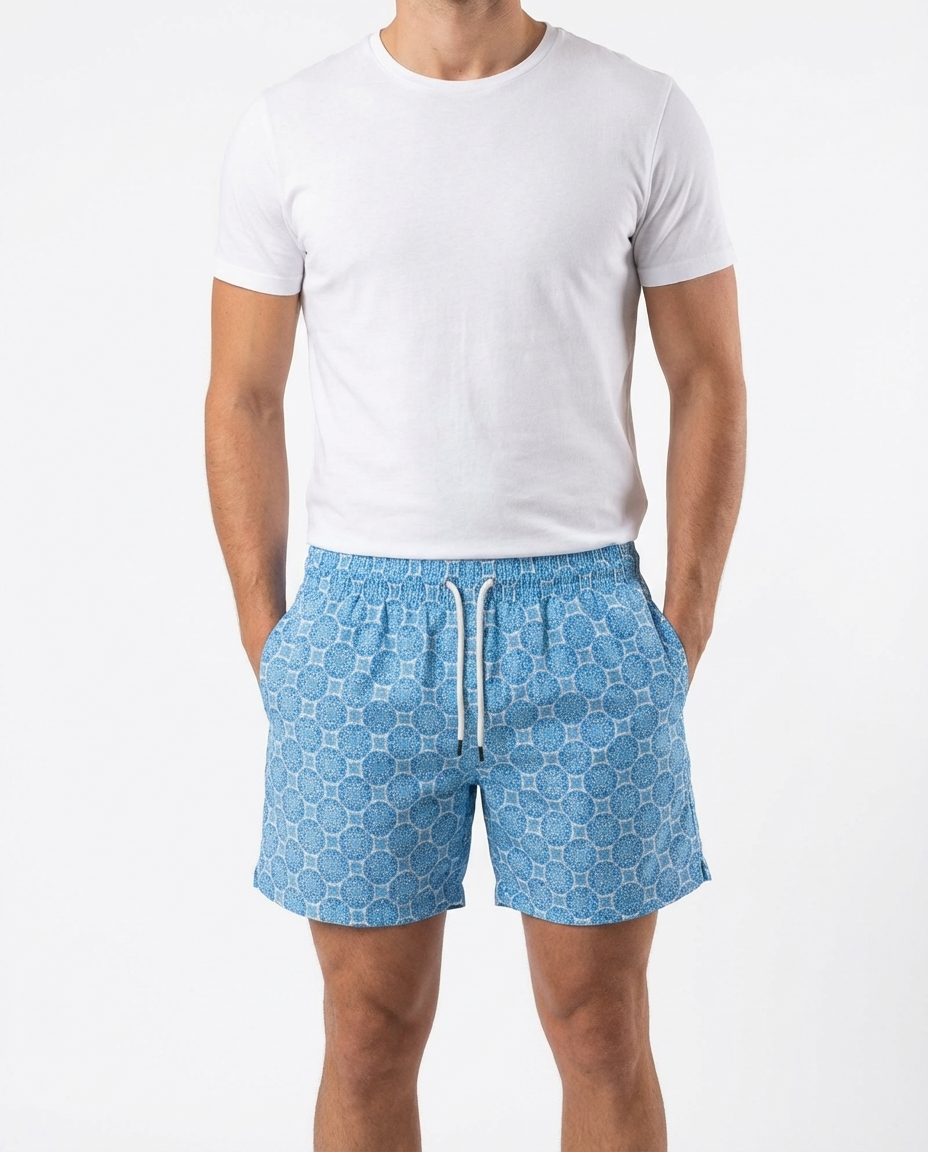 Men’s printed waterproof swim shorts