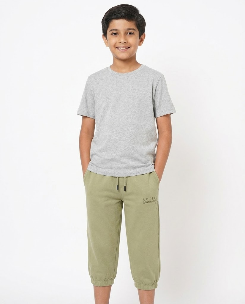 Boys Embroidered summer melton pant