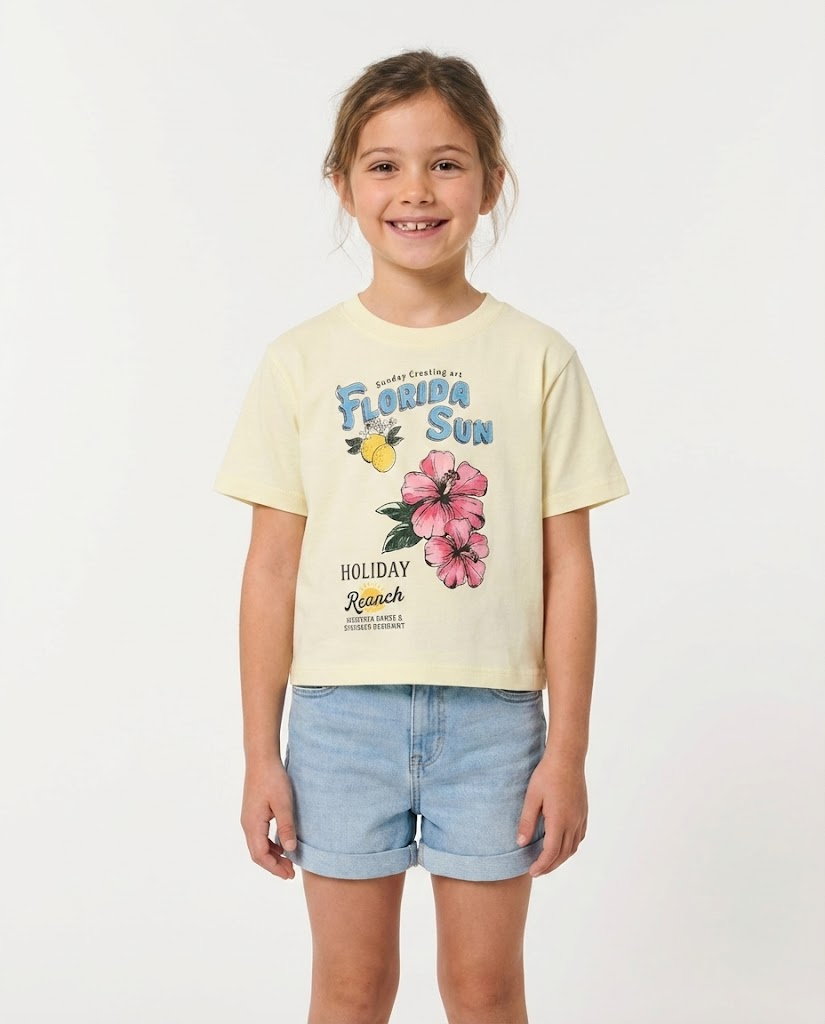 Girls Half Sleeves Printed Live Life T-Shirt