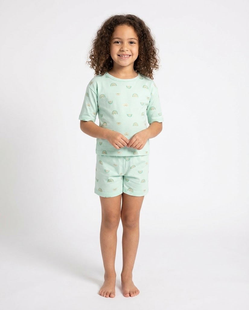 Girls Printed Half SLeeves Pyjama