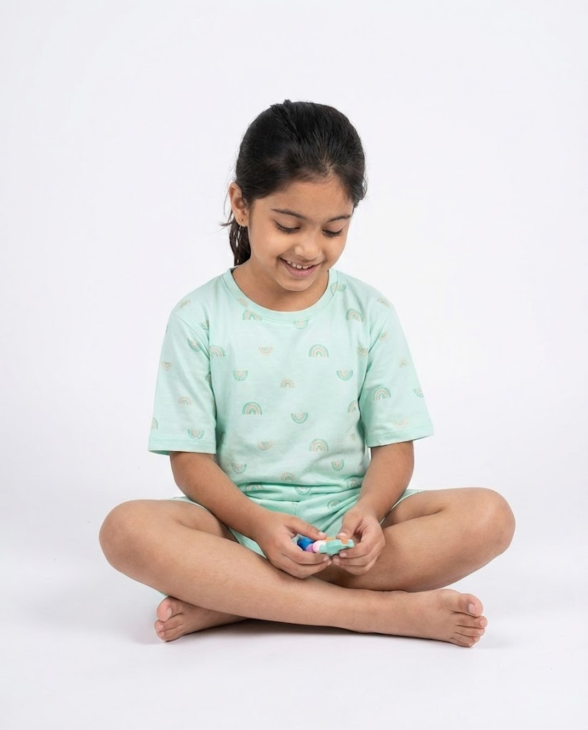 Girls Printed Half SLeeves Pyjama