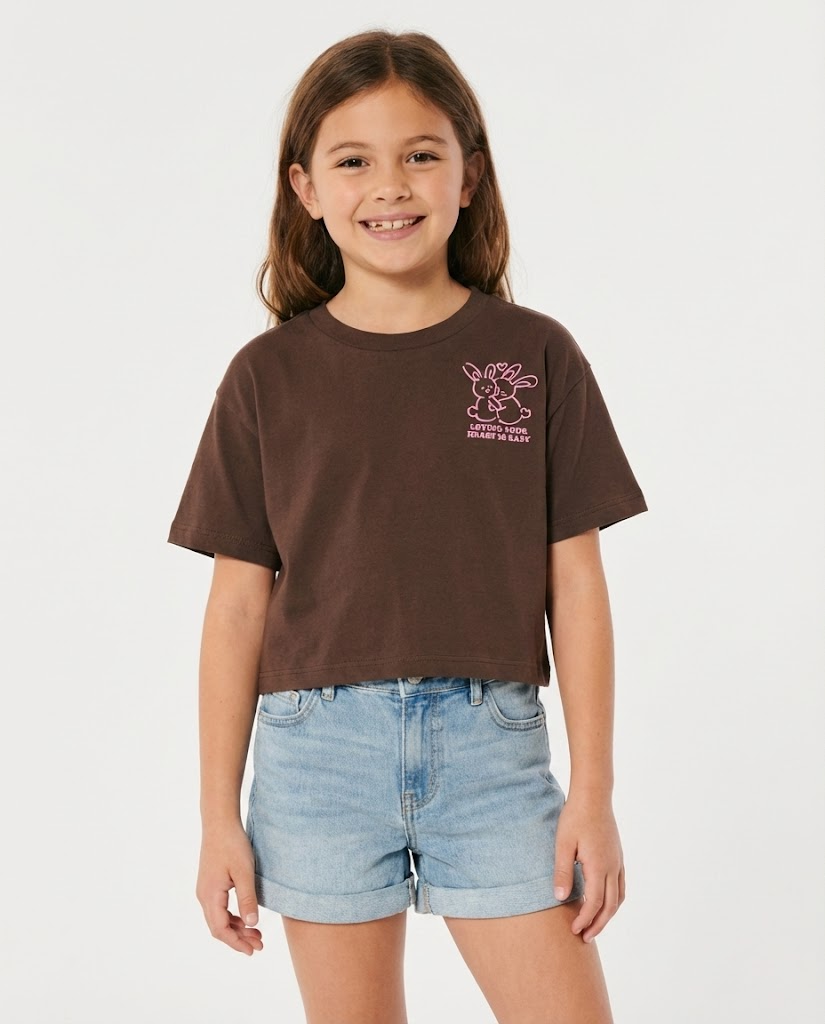Girls Printed Loving Half Sleeves T-shirt