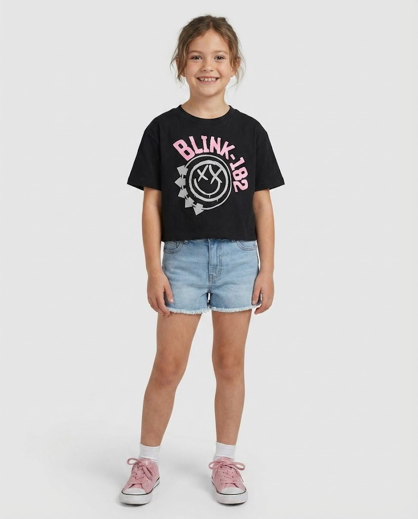 Girls Printed Blink Half Sleeves T-shirt