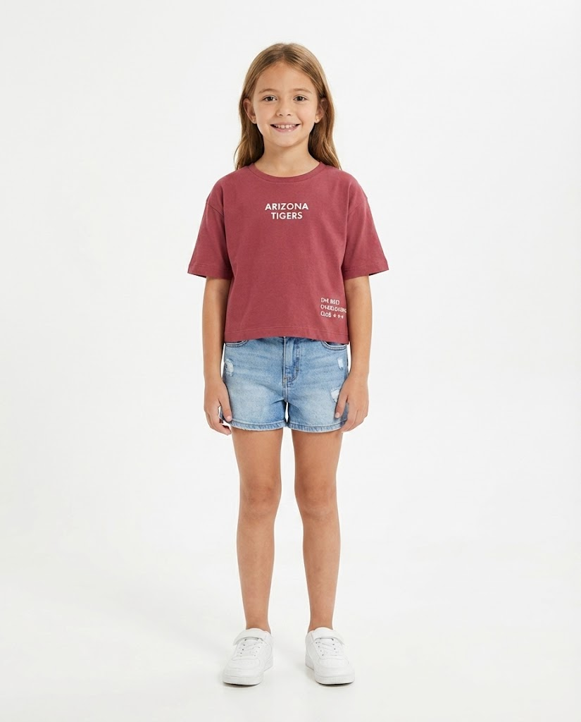 Girls Printed Arizona Half Sleeves T-shirt