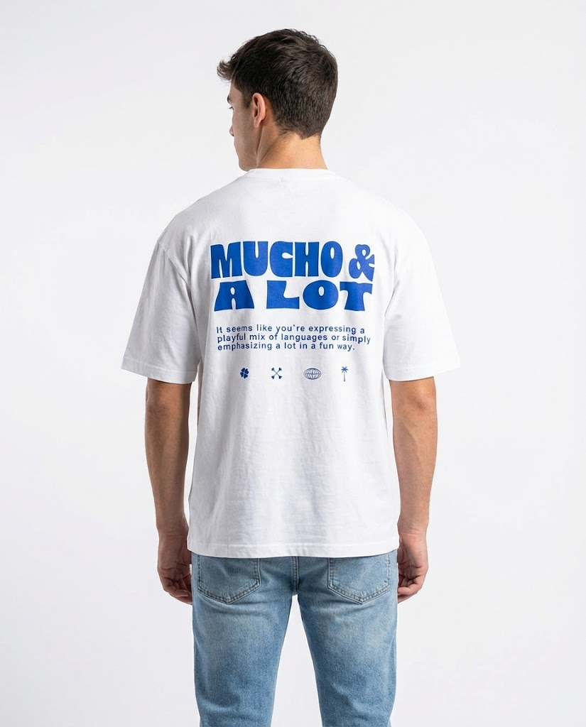 Men Oversized Printed Front & Back T-Shirt