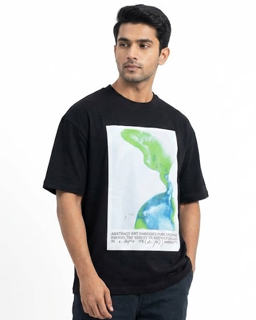 Men Printed Oversize Half Sleeves T-shirt