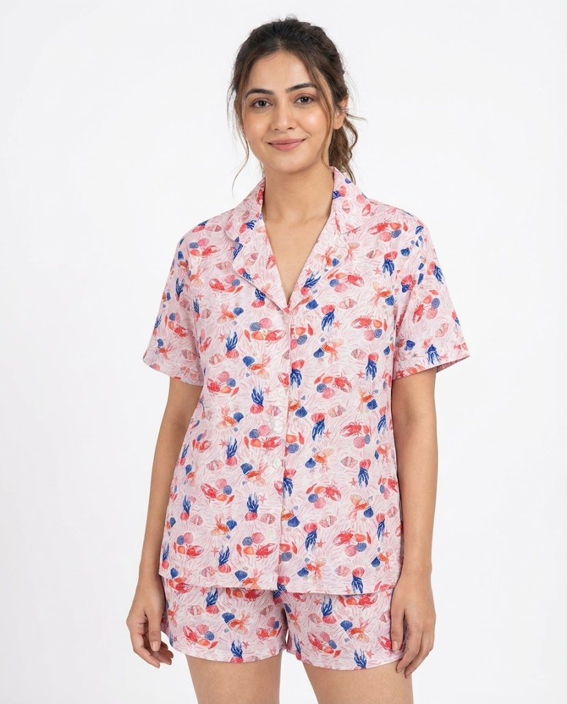 Women Short Sleeves Topw Pyjama