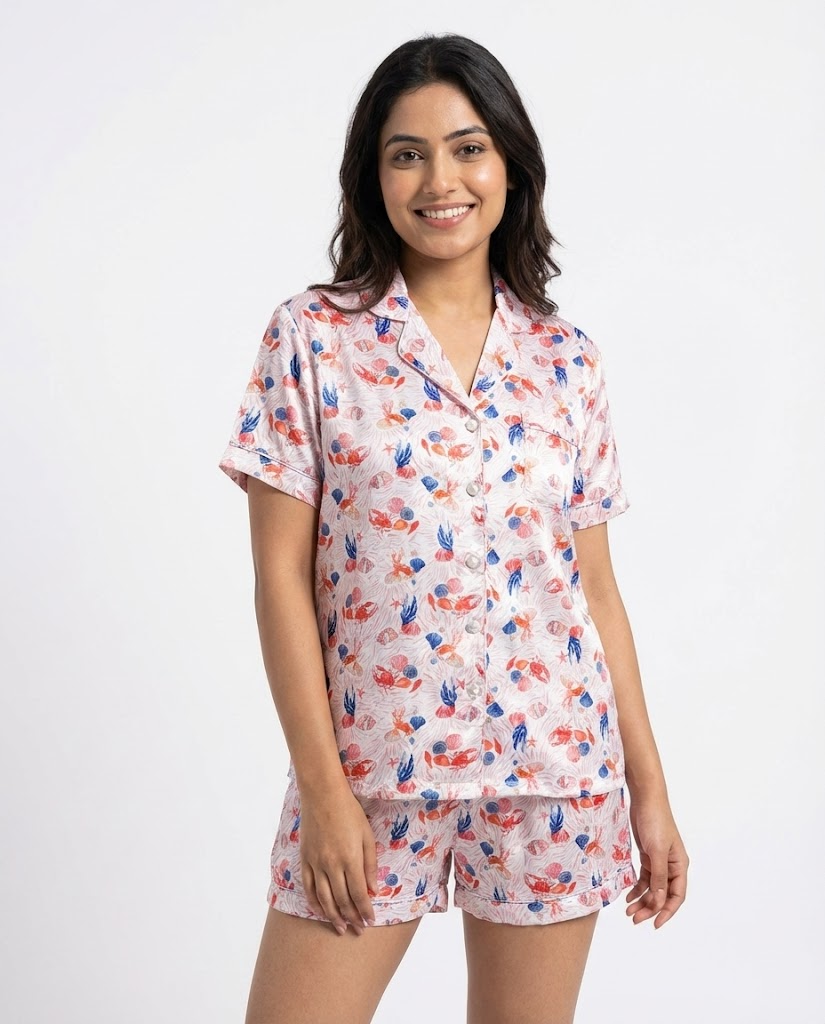 Women Short Sleeves Topw Pyjama