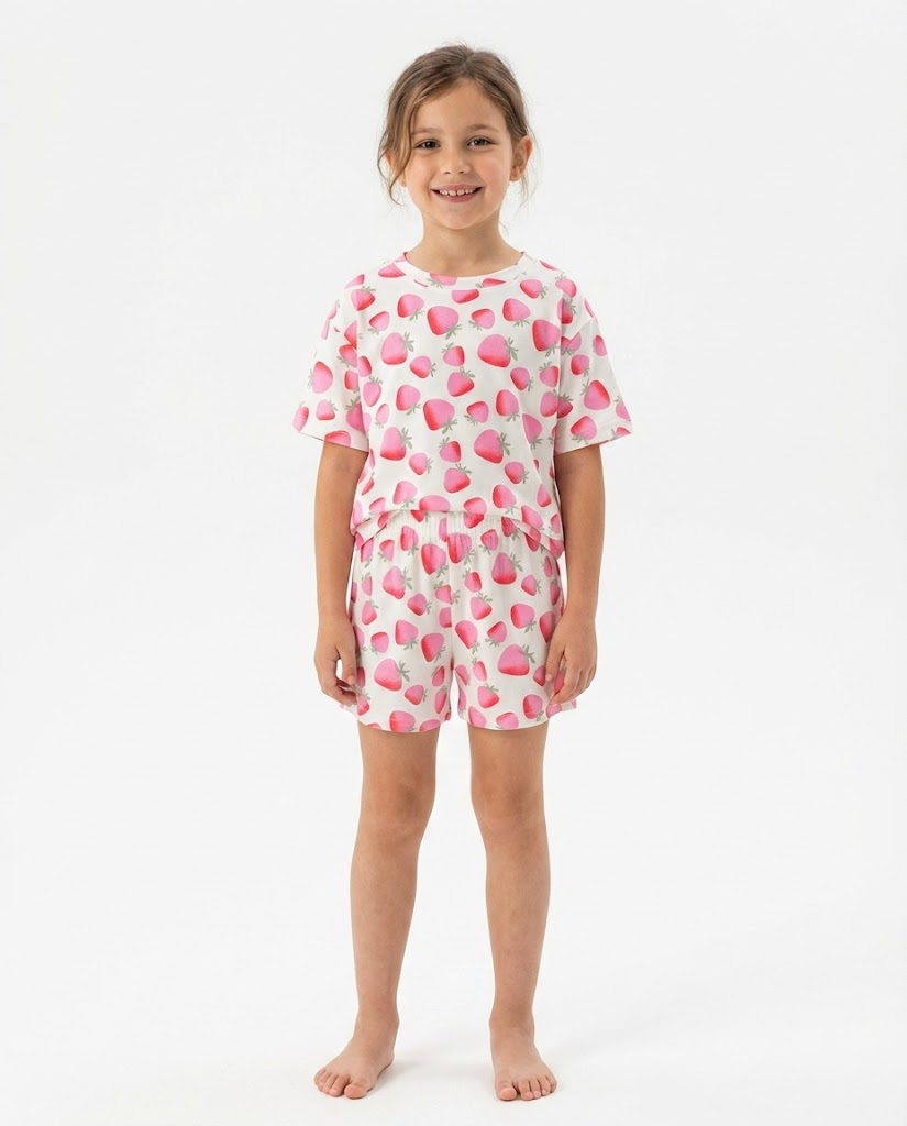 Girls Printed Half Sleeves Pyjama