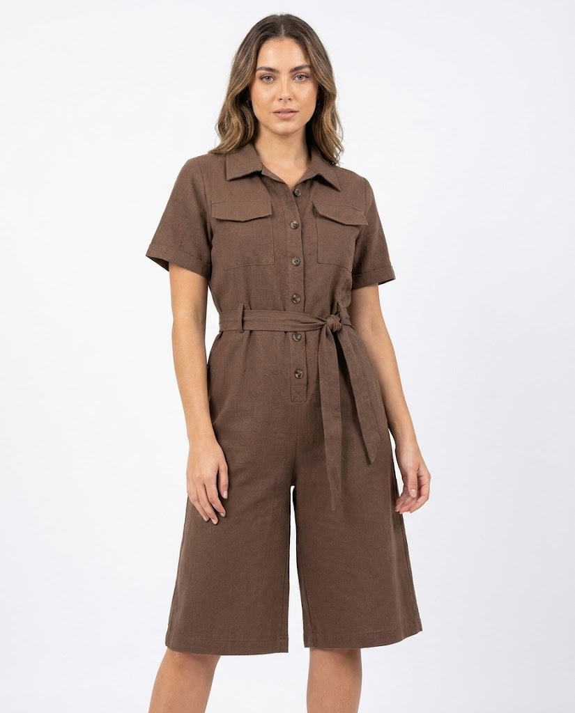Women Half Sleeves Jumpsuit