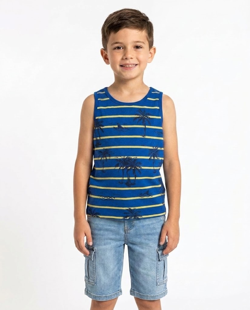 Boys Stripped Cut T-Shirt