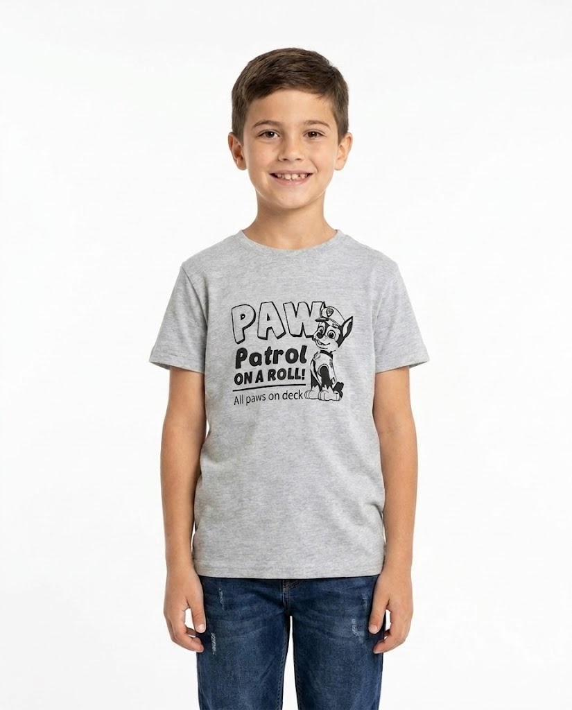 BOYS PRINTED PAW HALF SLEEVES T-SHIRT