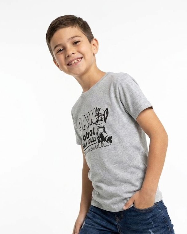BOYS PRINTED PAW HALF SLEEVES T-SHIRT