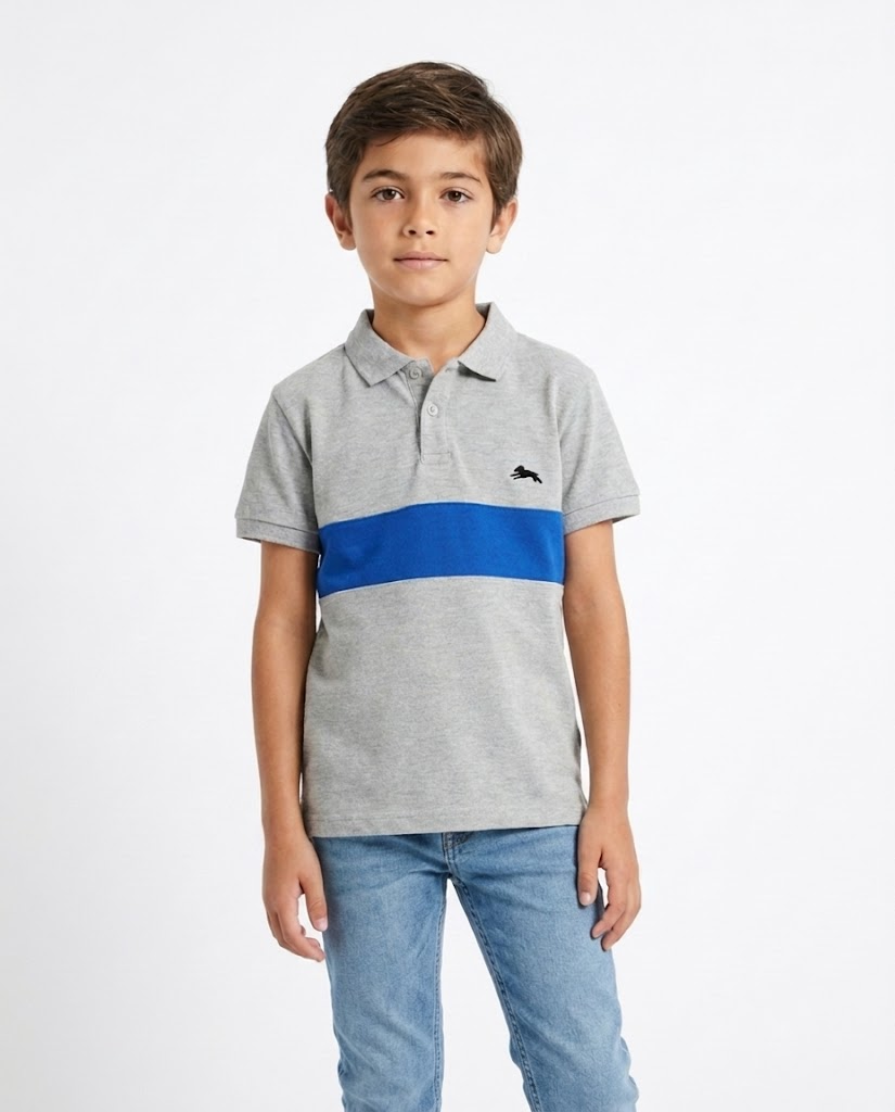 BOYS EMBROIDERED FISH POLO T-SHIRT
